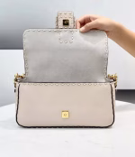 Fendi Medium Baguette Bag In White Grain Leather - Image 10
