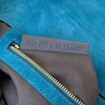 Fendi Medium Baguette Bag In Blue Suede Leather - Image 4