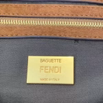 Fendi Medium Baguette Bag In Brown Suede Leather - Image 4