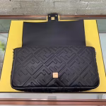 Fendi Black FF Motif Large Baguette Bag - Image 8