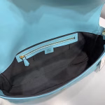 Fendi Pale Blue FF Motif Large Baguette Bag - Image 3