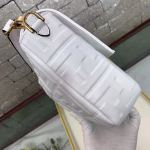 Fendi White FF Motif Large Baguette Bag - Image 6