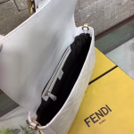 Fendi White FF Motif Large Baguette Bag - Image 7