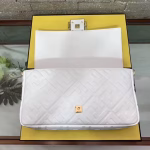 Fendi White FF Motif Large Baguette Bag - Image 8
