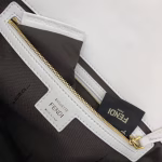 Fendi White FF Motif Large Baguette Bag - Image 4