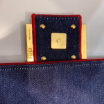 Fendi Large Baguette Bag In Blue Denim With Red Trim - Image 4
