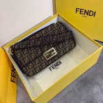 Fendi Baguette Large Bag In FF Fabric With Black Trim - Image 7