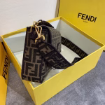 Fendi Baguette Large Bag In FF Fabric With Black Trim - Image 8