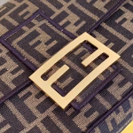 Fendi Baguette Large Bag In FF Fabric With Black Trim - Image 4