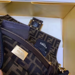 Fendi Baguette Large Bag In FF Fabric With Black Trim - Image 6