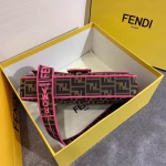 Fendi Baguette Large Bag In FF Fabric With Pink Trim - Image 6