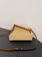 Fendi First Small Bag In Black Nappa Leather with Python F - Image 8