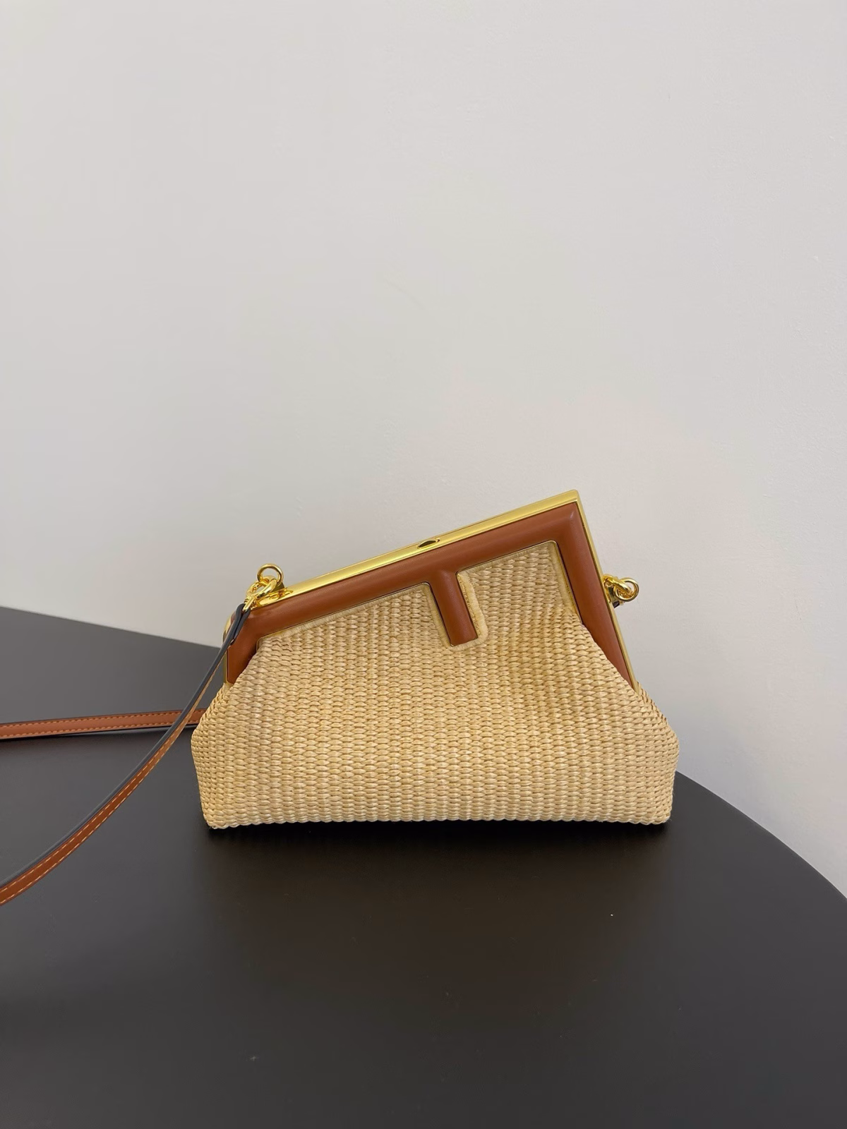 Fendi First Small Bag In Black Nappa Leather with Python F - Image 3