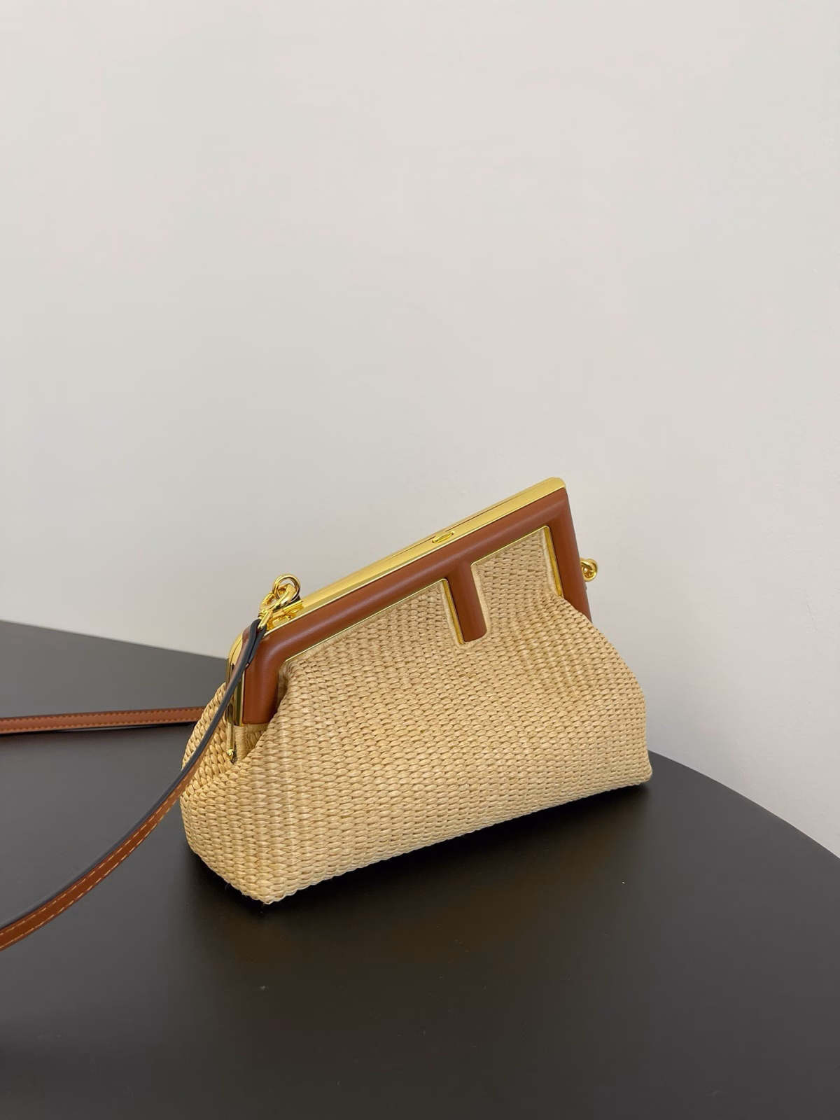 Fendi First Small Bag In Black Nappa Leather with Python F - Image 7