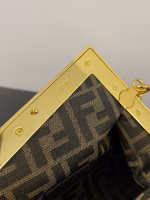 Fendi First Small Bag In Black Nappa Leather with Python F - Image 2