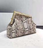 Fendi Medium First Bag In Natural Python Leather - Image 2