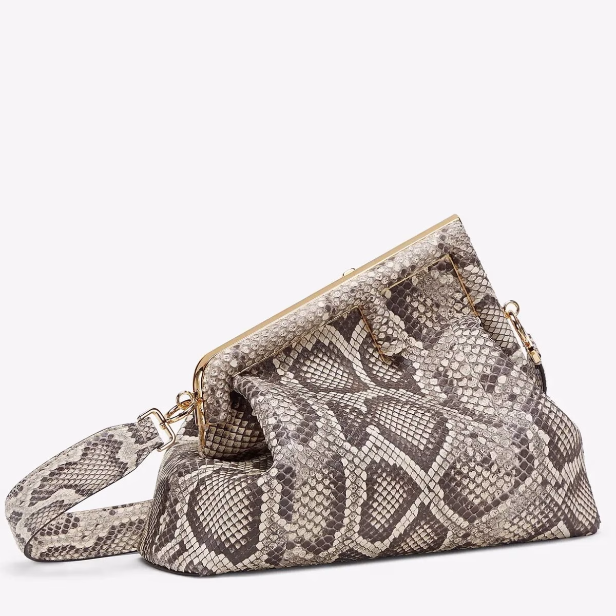 Fendi Medium First Bag In Natural Python Leather - Image 1