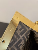 Fendi Medium First Bag In Brown Wool Sheepskin - Image 3