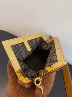 Fendi Medium First Bag In Brown Wool Sheepskin - Image 4