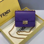 Fendi Small Kan U Bag In Purple Calfskin - Image 2