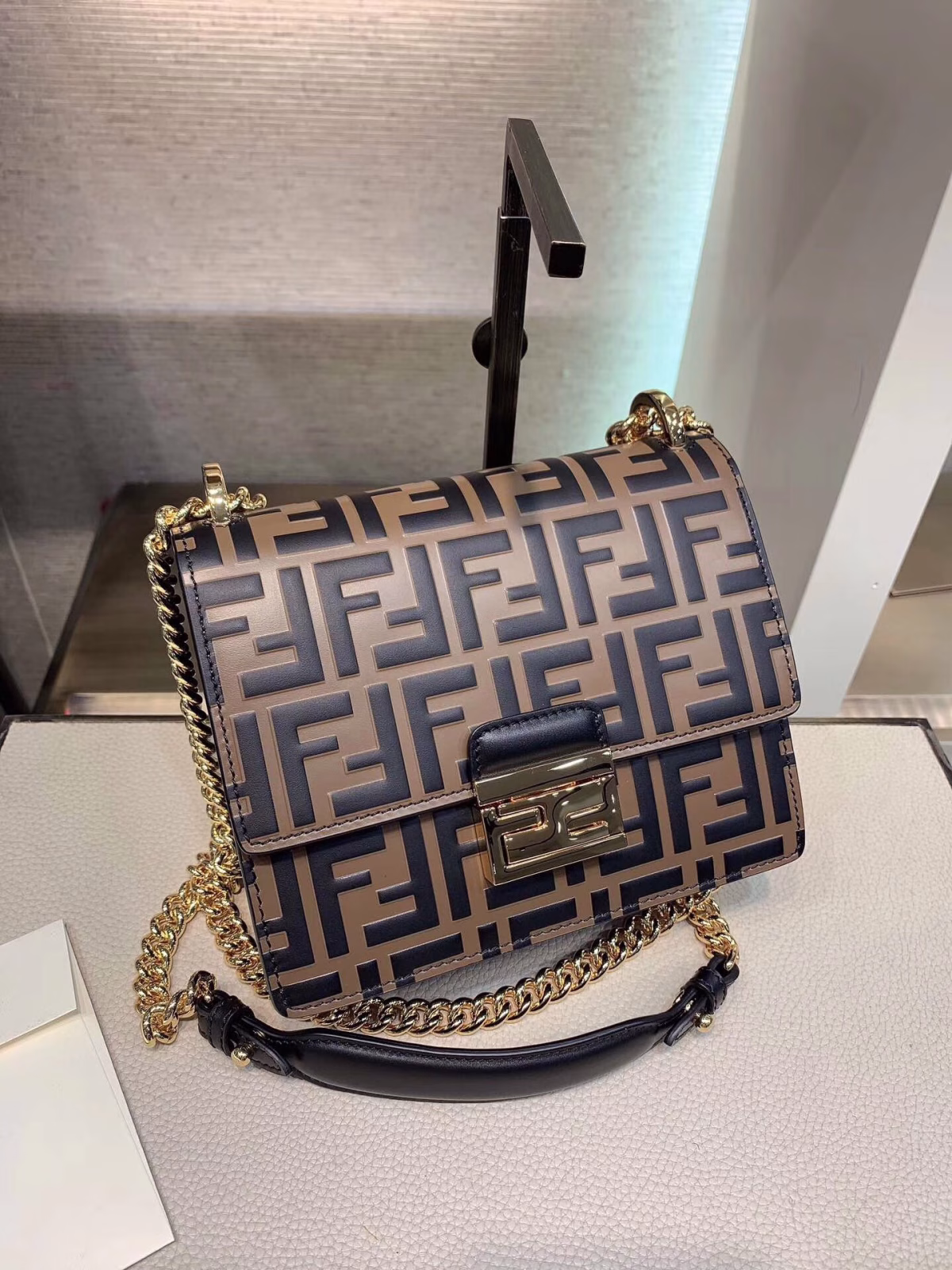 Fendi Small Kan U Bag In Calfskin Embossed With FF - Image 8