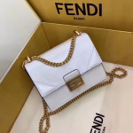 Fendi Small Kan U Bag In White Glossy Lambskin - Image 7