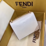 Fendi Small Kan U Bag In White Glossy Lambskin - Image 3