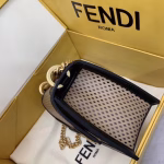 Fendi Small Kan U Bag In Beige Perforated Calf Leather - Image 8
