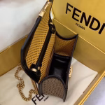 Fendi Small Kan U Bag In Beige Perforated Calf Leather - Image 4