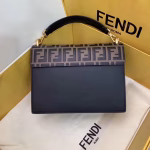 Fendi Kan U FF Flap Bag In Brick Red Calfskin - Image 4