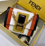 Fendi Kan U Bag In Multicolor Leather and Suede - Image 4