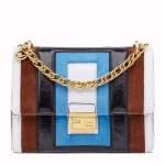 Fendi Kan U Shoulder Bag In Multicolor Leather and Suede