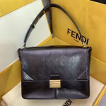 Fendi Large Kan U Bag In Black Glossy Lambskin - Image 3