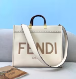 Fendi Sunshine Medium Shopper Bag In White Calfskin - Image 3