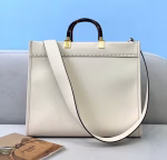 Fendi Sunshine Medium Shopper Bag In White Calfskin - Image 5