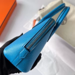 Hermes Bolide 1923 Mini Handmade Bag In Blue Frida Chevre Mysore Leather - Image 6