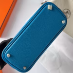 Hermes Bolide 1923 Mini Handmade Bag In Blue Frida Chevre Mysore Leather - Image 2