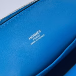 Hermes Bolide 1923 Mini Handmade Bag In Blue Frida Chevre Mysore Leather - Image 5