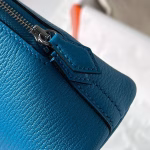 Hermes Bolide 1923 Mini Handmade Bag In Blue Frida Chevre Mysore Leather - Image 8