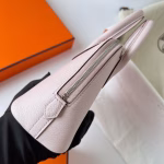 Hermes Bolide 1923 Mini Handmade Bag In Mauve Pale Chevre Mysore Leather - Image 8