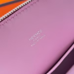 Hermes Bolide 1923 Mini Handmade Bag In Mauve Sylvestre Chevre Mysore Leather - Image 6