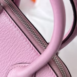 Hermes Bolide 1923 Mini Handmade Bag In Mauve Sylvestre Chevre Mysore Leather - Image 8