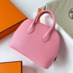 Hermes Bolide 1923 Mini Handmade Bag In Rose Confetti Chevre Mysore Leather - Image 2