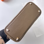 Hermes Bolide 1923 Mini Handmade Bag In Taupe Chevre Mysore Leather - Image 6