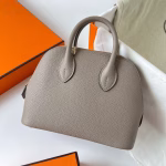 Hermes Bolide 1923 Mini Handmade Bag In Gris Asphalt Evercolor Calfskin - Image 6