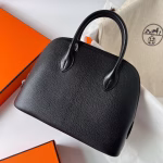 Hermes Bolide 1923 25 Handmade Bag In Black Chevre Mysore Leather - Image 6