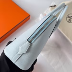 Hermes Bolide 1923 25 Handmade Bag In Blue Brume Epsom Calfskin - Image 7