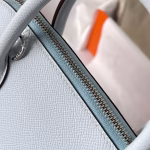 Hermes Bolide 1923 25 Handmade Bag In Blue Brume Epsom Calfskin - Image 6