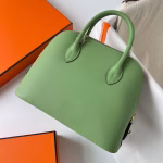Hermes Bolide 1923 25 Handmade Bag In Vert Criquet Epsom Calfskin - Image 5