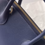 Hermes Bolide 1923 25 Handmade Bag In Blue Saphir Evercolor Calfskin - Image 2